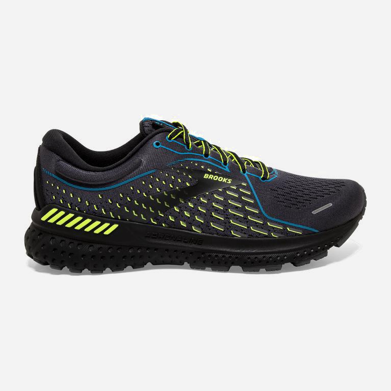 Brooks Adrenaline Gts 21 Mens Road Running Shoes - Black/Blue Jewel/GreenYellow//Nightlife - Philipp